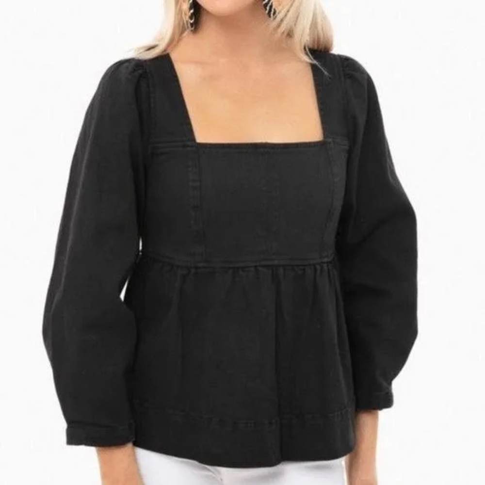 Do+Be Black Denim Top